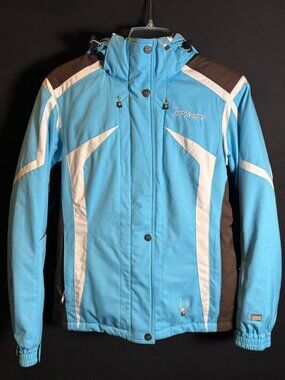 Vintage Spyder Ski Jacket Women's 12 Blue/White Thinsulate Insulated Winter Coat